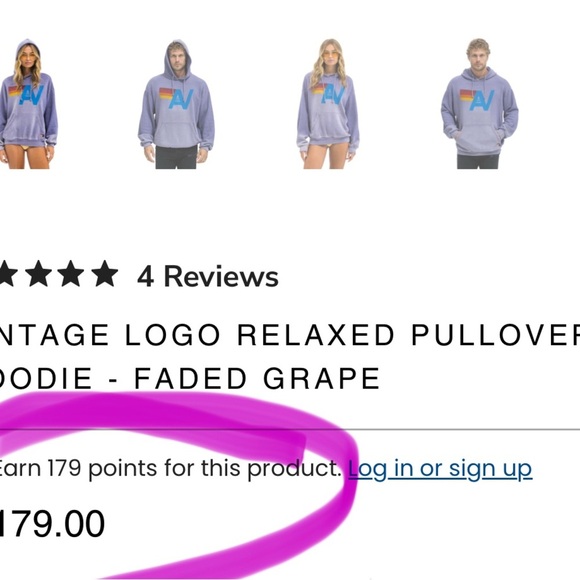 Aviator Nation Unisex VINTAGE LOGO RELAXED PULLOVER HOODIE - FADED GRAPE | NEW💜 - Picture 16 of 16